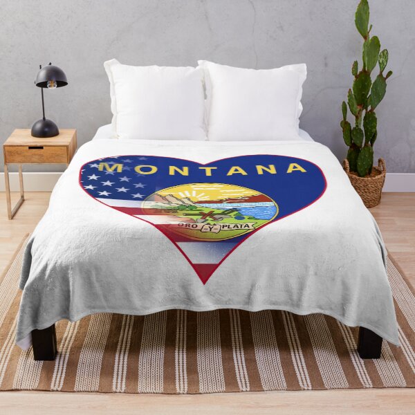 Item preview, State of Montana Flag and American Flag Fusion Design designed and sold by Gsallicat.