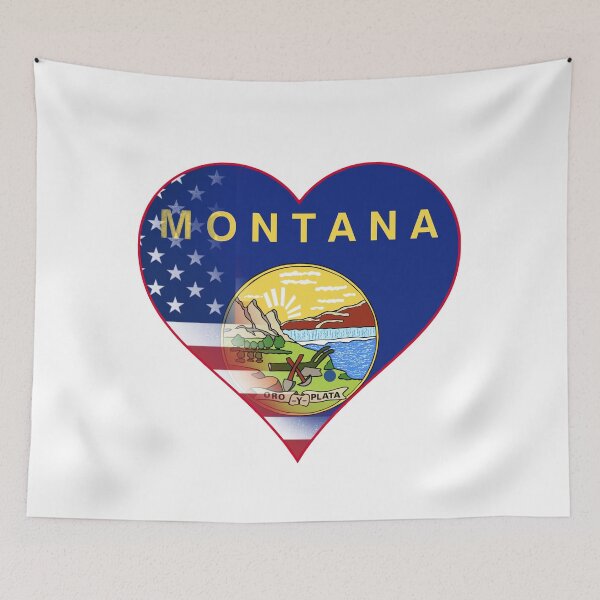 Item preview, State of Montana Flag and American Flag Fusion Design designed and sold by Gsallicat.
