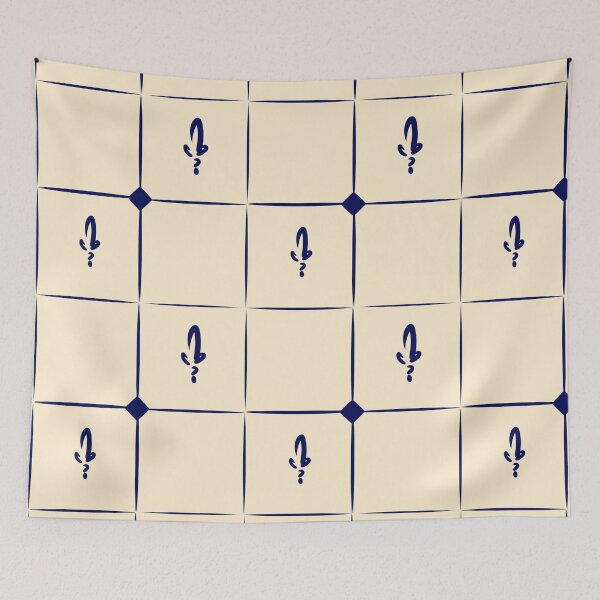 Item preview, Fluer de Tile (navy) designed and sold by TeefGape.