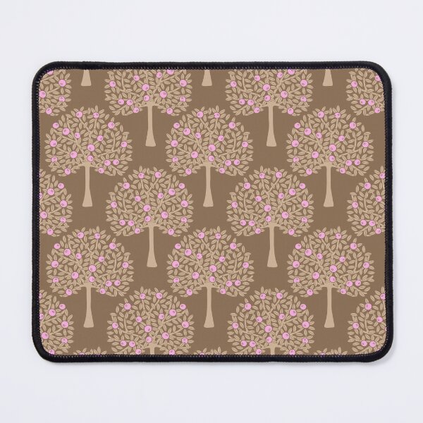 Item preview, ORANGERIE Citrus Fruit Orange Tree Grove Tropical Botanical in Vintage 1970s Beige Sand and Pastel Pink on Warm Brown - UnBlink Studio by Jackie Tahara designed and sold by Jackie Tahara of UnBlink Studio.