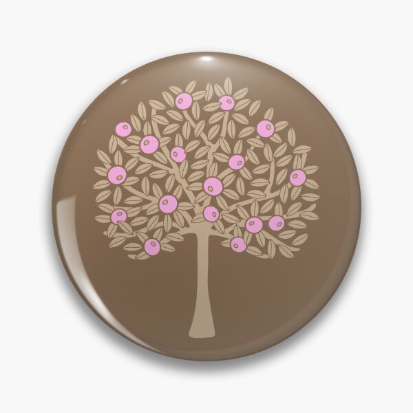 Item preview, ORANGERIE Citrus Fruit Orange Tree Grove Tropical Botanical in Vintage 1970s Beige Sand and Pastel Pink on Warm Brown - UnBlink Studio by Jackie Tahara designed and sold by Jackie Tahara of UnBlink Studio.