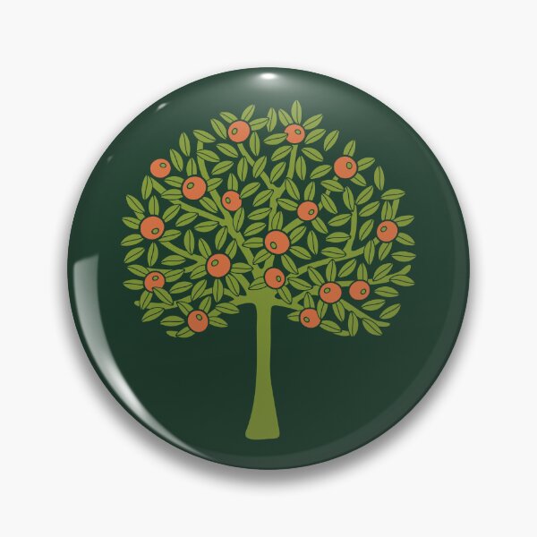 Item preview, ORANGERIE Citrus Fruit Orange Tree Grove Tropical Botanical in Vintage 1970s Avocado Green and Burnt Orange on Dark Green - UnBlink Studio by Jackie Tahara designed and sold by Jackie Tahara of UnBlink Studio.