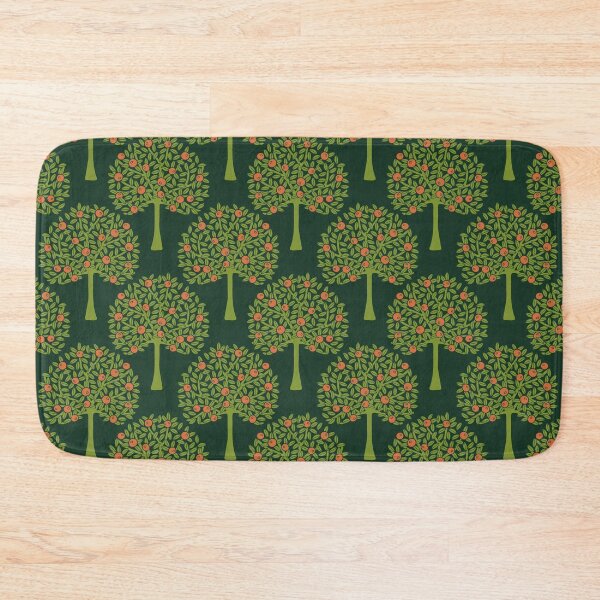 Item preview, ORANGERIE Citrus Fruit Orange Tree Grove Tropical Botanical in Vintage 1970s Avocado Green and Burnt Orange on Dark Green - UnBlink Studio by Jackie Tahara designed and sold by Jackie Tahara of UnBlink Studio.