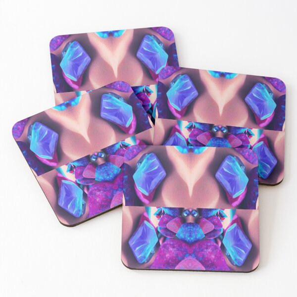 Item preview, Gorgeous assortment of sand-encrusted stone jewelry painted in unique blue and pink tones - the perfect gift idea for blue and pink stone jewelry lovers. designed and sold by Ralek.