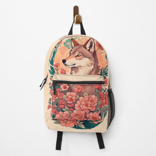 Item preview, ✔ Watercolor Wolf and Flowers Artwork Unique Design designed and sold by StickerAndLove.
