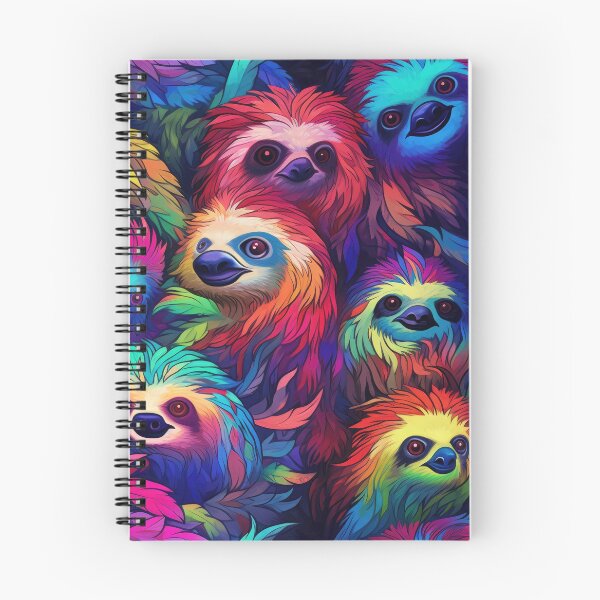 Aperçu de l'œuvre Délices paresseux : Embrassez la fantaisie colorée avec notre collection d'imprimés All-Over Sloths créée et vendue par ThePurpleMelon.
