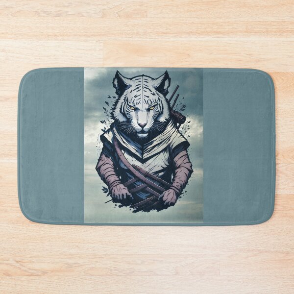 Item preview, White Tiger Warrior Big Cat Wildlife Painting Clouds designed and sold by druidwolfart.