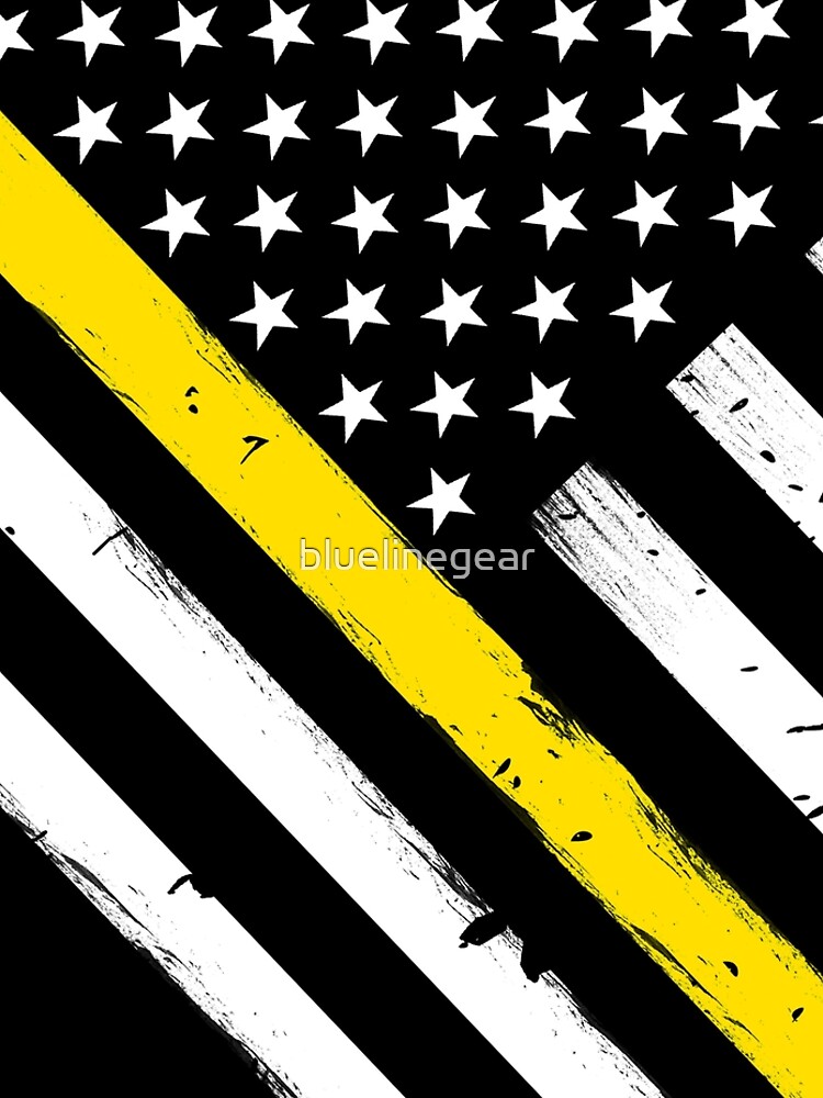 Thin Gold Line American Flag for 911 Dispatchers Leggings for