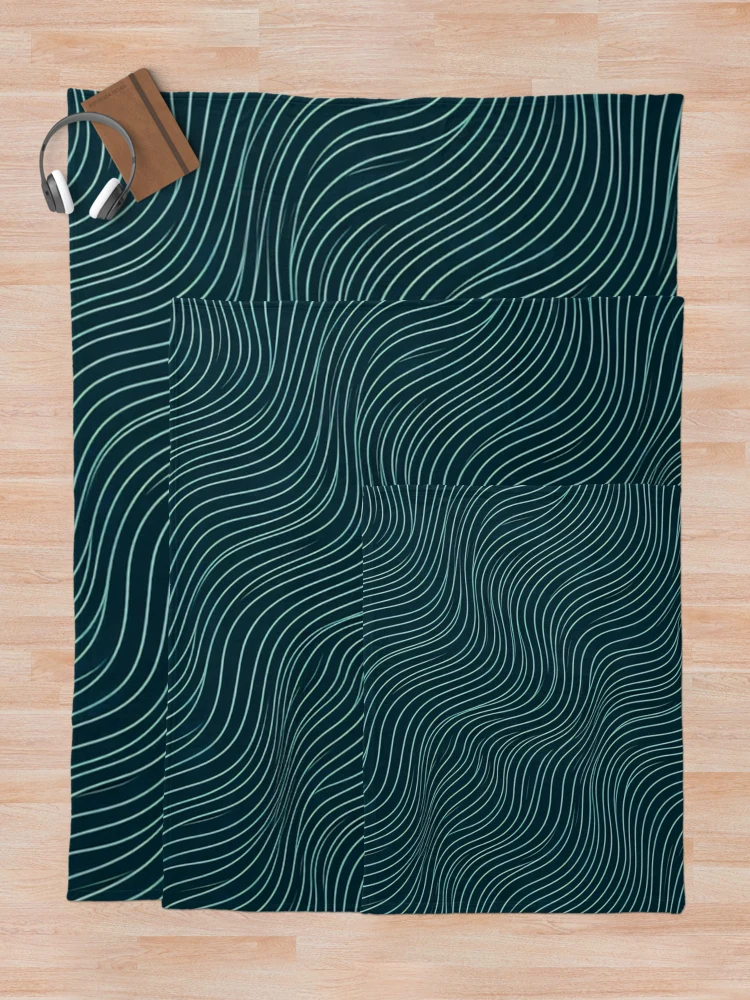 Thumbnail 5 of 6, Throw Blanket, Abstract Waves designed and sold by InfinityPattern.
