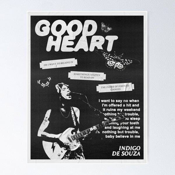 Aperçu de l'œuvre Affiche Bon Cœur (Noir) - Indigo De Souza créée et vendue par TheIndieScene.