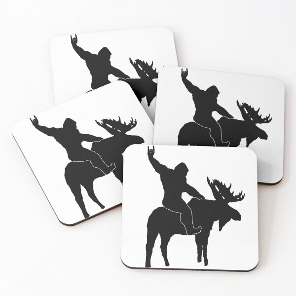 Item preview, Rock on Bigfoot riding a bull moose  designed and sold by Saltypro.