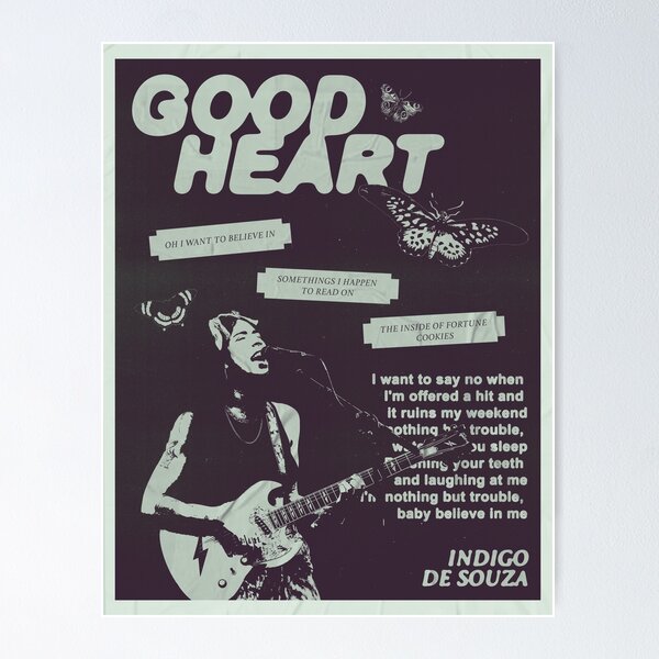 Aperçu de l'œuvre Affiche Good Heart (Violet) - Indigo De Souza créée et vendue par TheIndieScene.