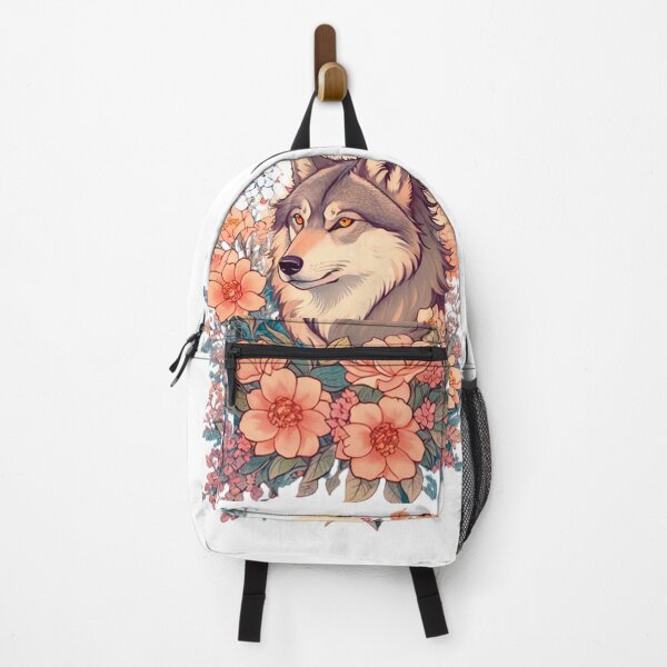 Item preview, ❤ Captivating Wolf and Watercolor Flowers Designs designed and sold by StickerAndLove.