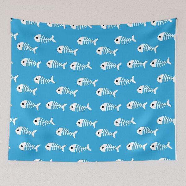 Item preview, White Fish Bone Blue Pattern designed and sold by Moyanana.