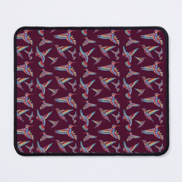Item preview, Hummingbird pattern maroon background designed and sold by Caummon Thread.