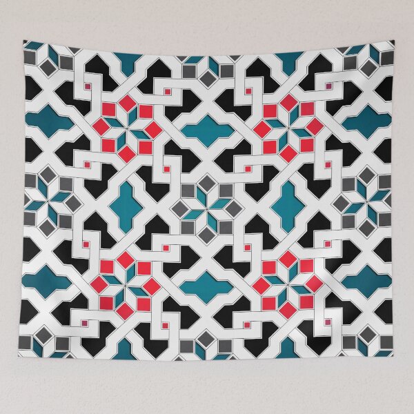Item preview, Patrón oriental - Diseño geométrico - rosa, azul, gris designed and sold by ohaniki.