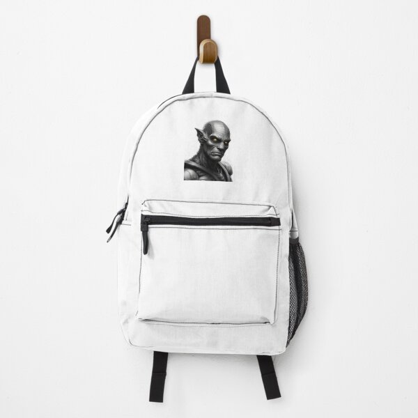 Black backpack with top yellow eyes