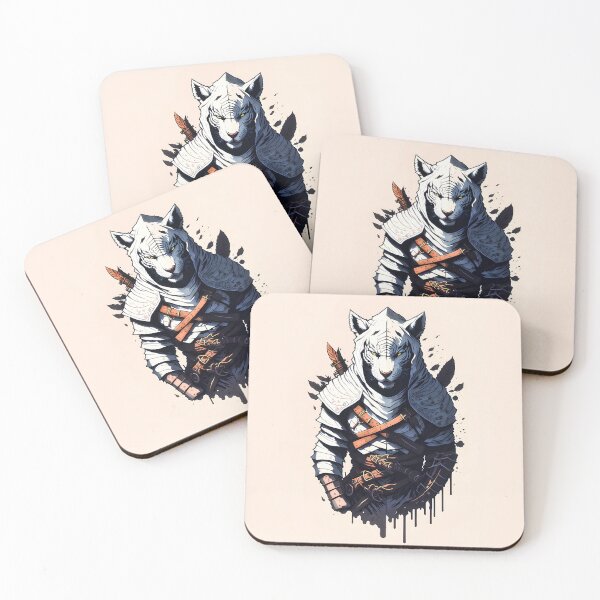 Item preview, White Tiger Warrior Assassin Big Cat Wildlife Painting designed and sold by druidwolfart.
