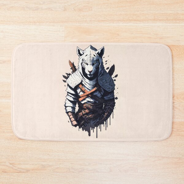 Item preview, White Tiger Warrior Assassin Big Cat Wildlife Painting designed and sold by druidwolfart.