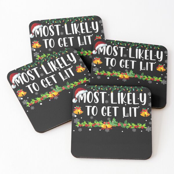 Item preview, Most Likely To Get Lit Drinking Funny Family Christmas Xmas  designed and sold by TimmyWilch.