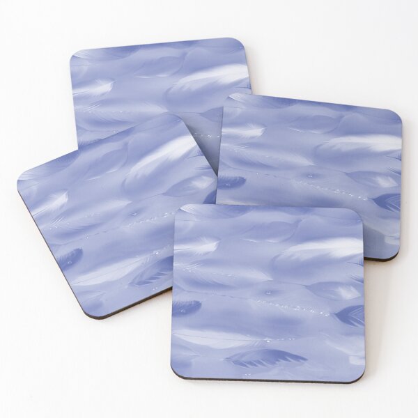 Item preview, Feathers Blue and White on Blue Background designed and sold by deniselynnimage.