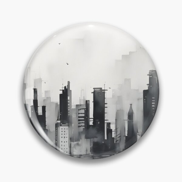 Item preview, Japane Ink Style Urban City designed and sold by DigiWorldAi.