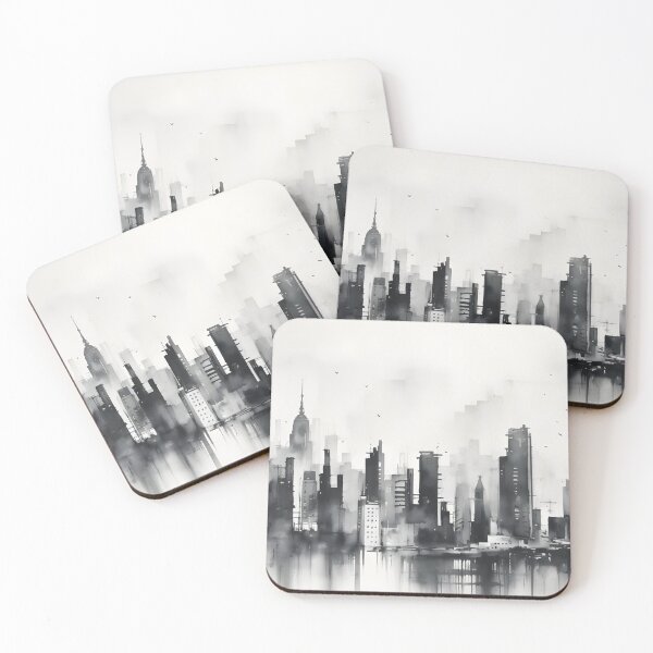 Item preview, Japane Ink Style Urban City designed and sold by DigiWorldAi.