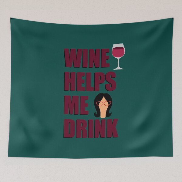 Item preview, Wine Helps Me Drink  designed and sold by AngelynAllai.