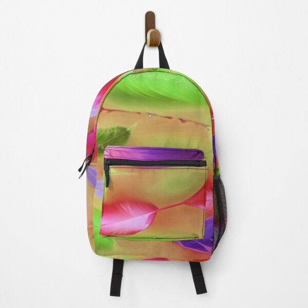 Item preview, Feathers Pink Lime Green and Purple with Orange Background designed and sold by deniselynnimage.