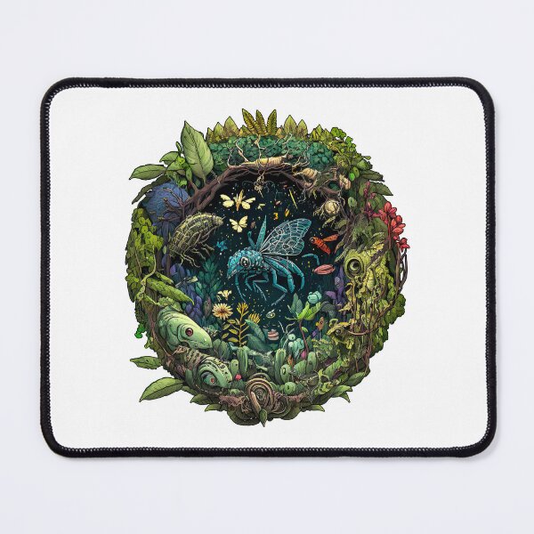 Item preview, Rainforest Full Of Robotic Mechanical Insects, Plants and Creatures - Trippy and Surreal designed and sold by AlanPhotoArt.