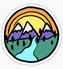 mountain scene Sticker