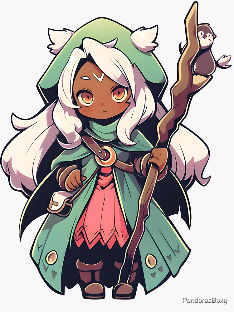 Cute Elf Druid White Hair Sticker For Sale By Pandorasboxy Redbubble