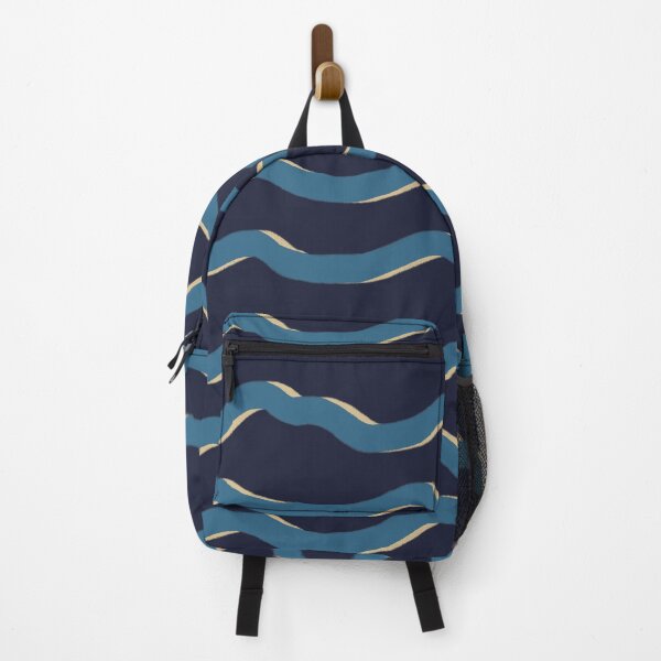 Item preview, Wavy Stripes Navy, Blue and Yellow designed and sold by AnchoredMae.
