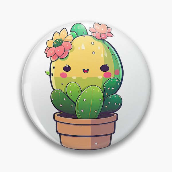 Item preview, Kawaii Cactus Delight: Adorable Cactus Sticker with Blooming Flowers designed and sold by stickergeek23.