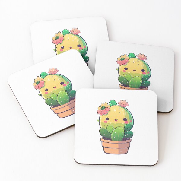 Item preview, Kawaii Cactus Delight: Adorable Cactus Sticker with Blooming Flowers designed and sold by stickergeek23.