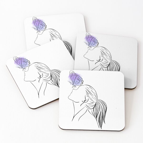 Item preview, girl with a purple butterfly  designed and sold by kaelinmeicher.