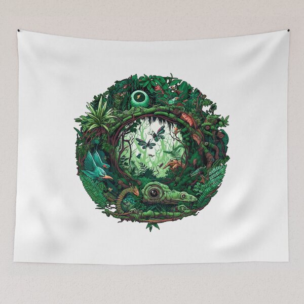 Item preview, Rainforest Of Robot Mechanical Creatures, Birds and Plants, VERSION 2 - For Hippies or Anyone Who Loves Nature designed and sold by AlanPhotoArt.