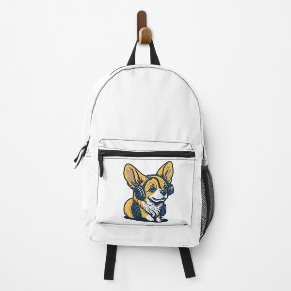 Item preview, Welsh corgi with headphones, relaxing on a star designed and sold by platobanpo.