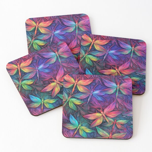 Item preview, nonrepeating dragonfly iridescent colors designed and sold by boldbrushstroke.