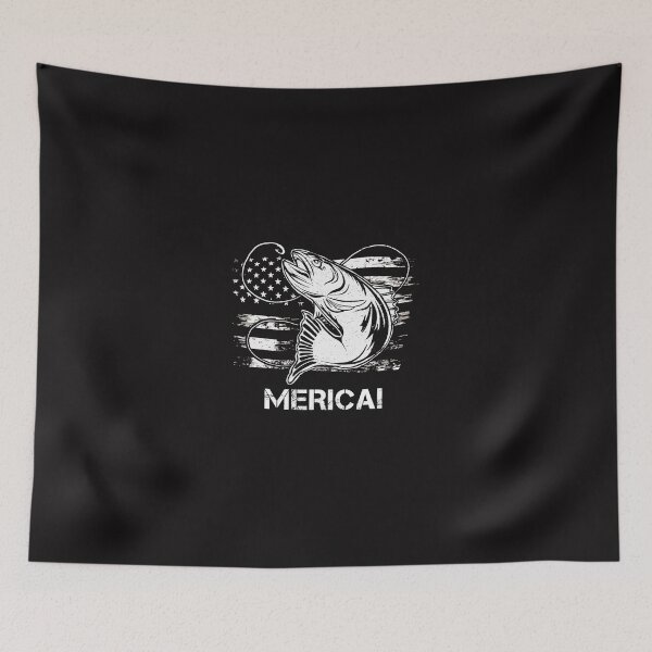 Item preview, Fishing 4th of July Merica Fishing American Flag Grunge Fish Hook Fisher designed and sold by DonavonBergstr.