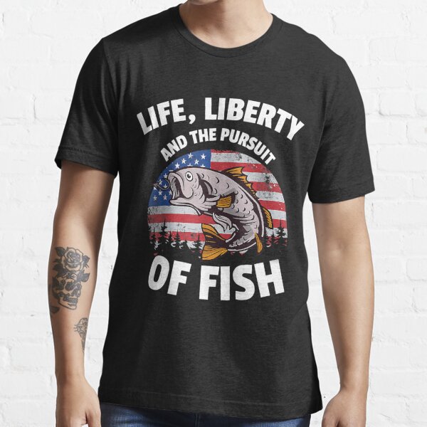 4th of July Fishing American Flag Pursuit of Fish T-Shirt