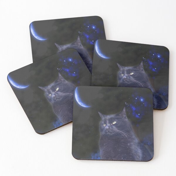 Item preview, Star Watching Black Cat designed and sold by Dash Kitten Photos.