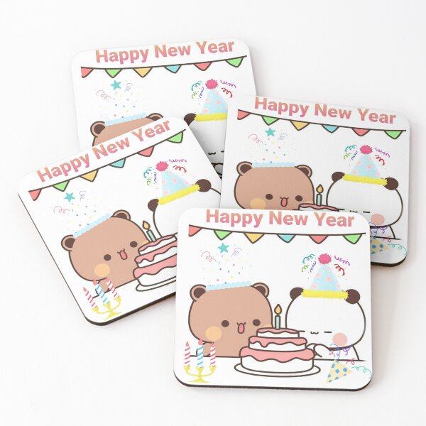 Item preview, Panda And Brownie Bear Happy New Year designed and sold by stephineClara.