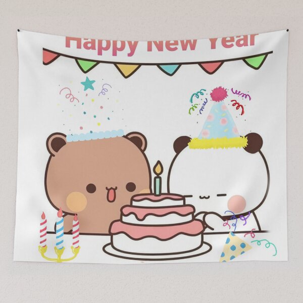 Item preview, Panda And Brownie Bear Happy New Year designed and sold by stephineClara.