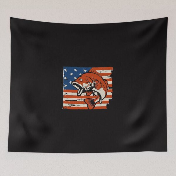 Item preview, Fishing 4th of July Patriotic Bass Fishing American Flag Fisher designed and sold by DonavonBergstr.