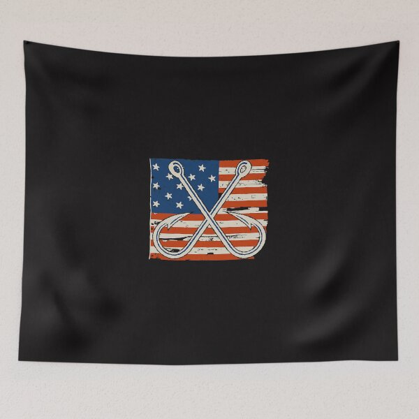 Item preview, Fishing 4th of July Patriotic Fishing Hooks and American Flag Fisher designed and sold by DonavonBergstr.