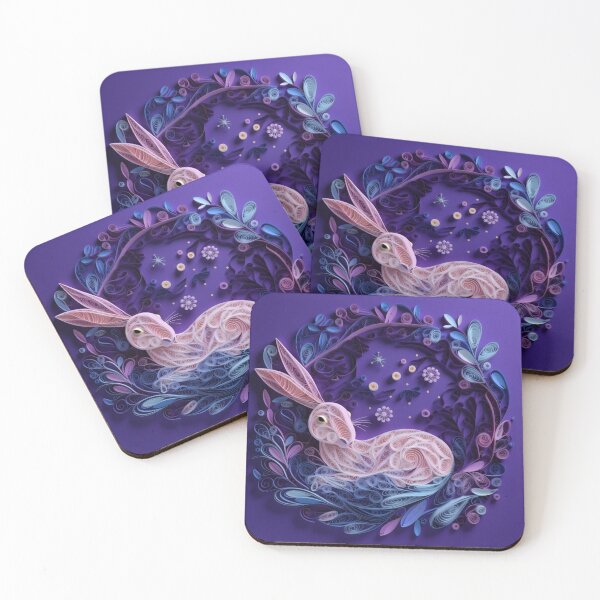Item preview, Rabbit in the form of a wreath on a purple background designed and sold by aiphotosart.