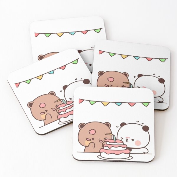 Item preview, Panda And Brownie Bear Happy designed and sold by stephineClara.