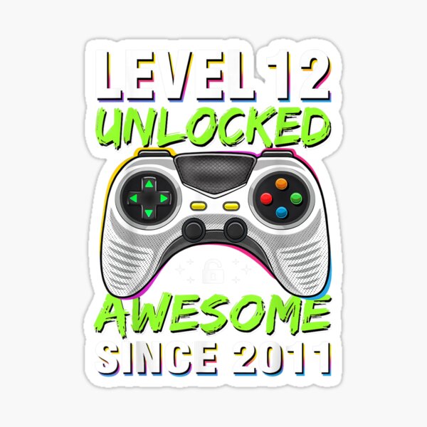 12 Year Old Gamer Boy 12nd Perfect Birthday Gaming Classic Round Sticker