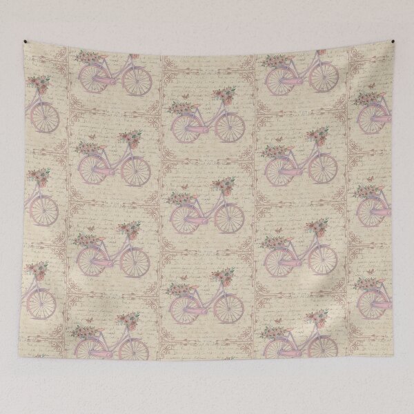 Item preview, Shabby Chic Vintage Pink Bicycle and Roses designed and sold by SloganExpress.